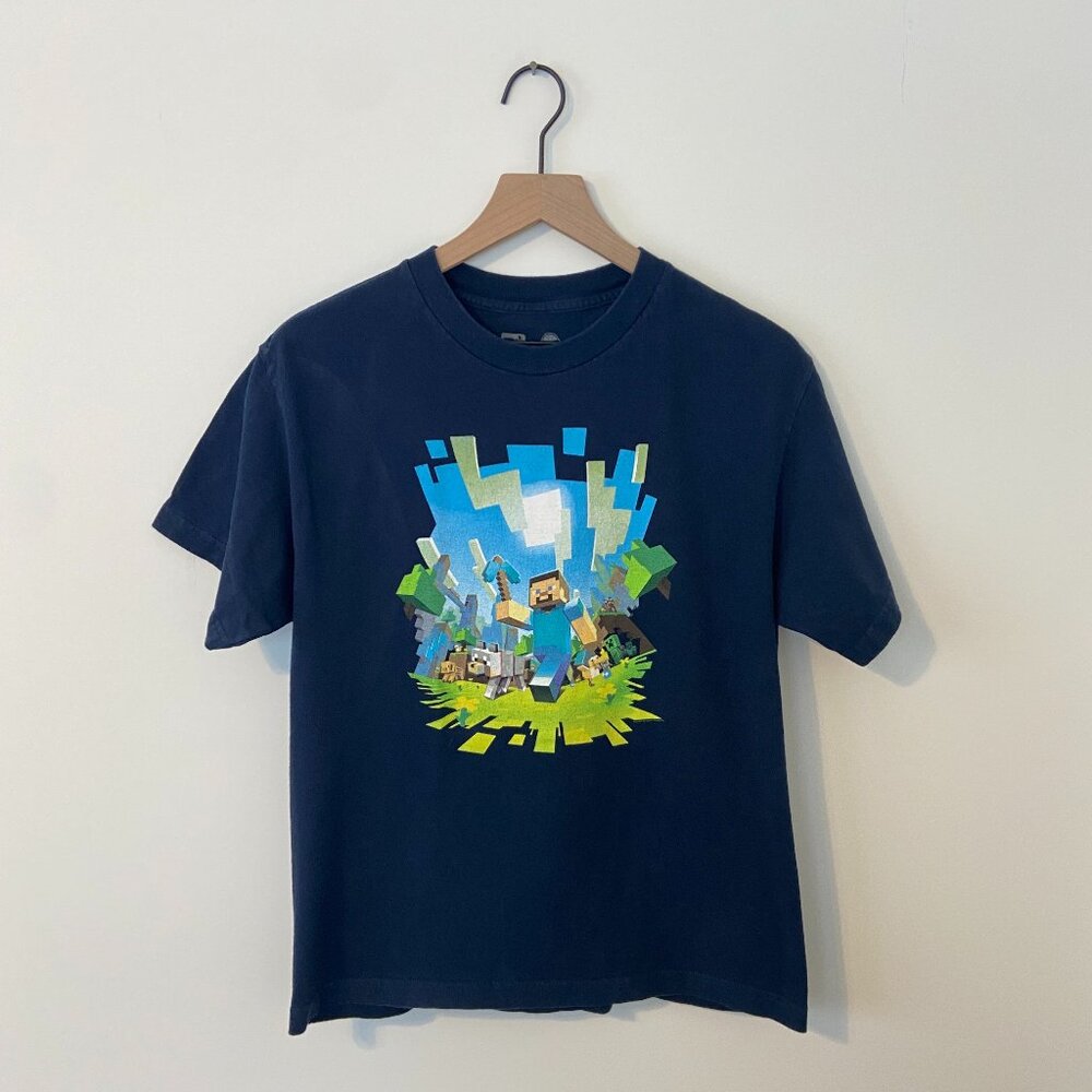 MINECRAFT Youth (XL) Navy Blue Official Product T-Shirt